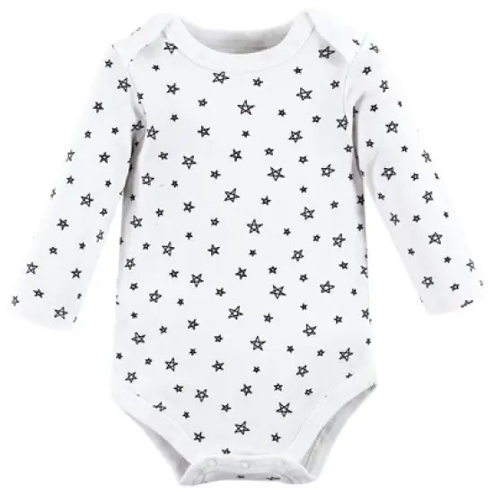Hudson Baby Infant Boy Cotton Long-Sleeve Bodysuits, Mom Dad Moon Back image {3}