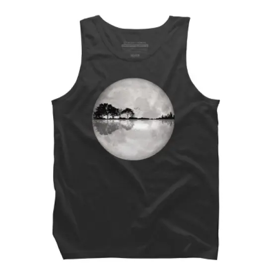 Men's Design By Humans Moonlight Nature Guitar II By Maryedenoa Tank Top image {5}