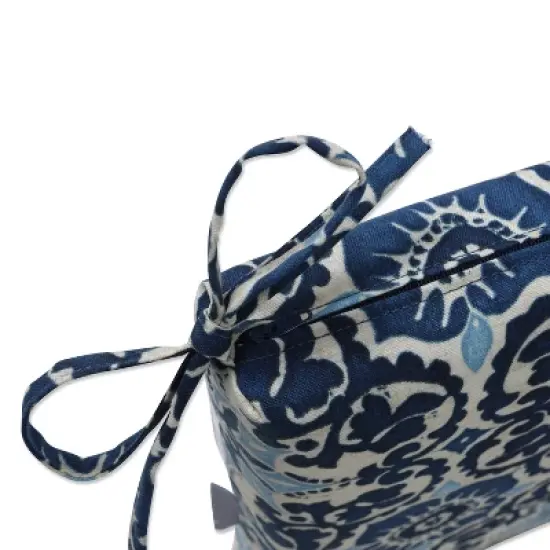 Indoor/Outdoor 2pc Woodblock Prism Blue Squared Corners Seat Cushion - Pillow Perfect image {1}