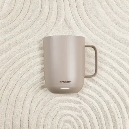 Ember 14oz Mug 2 Temperature Control Smart Mug Sandstone: Ceramic, Stainless Steel, Hand Wash, Hot Beverages image {14}