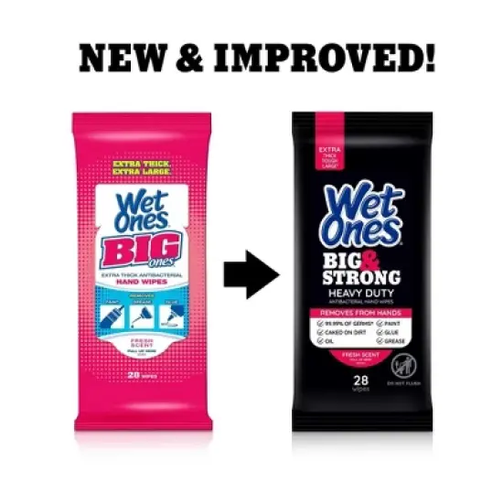 Wet Ones Big & Strong Hand Wipes - 28ct image {6}