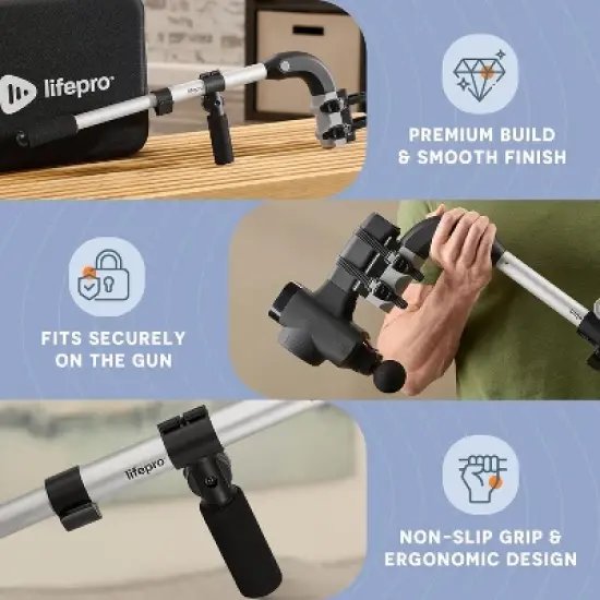 Lifepro Massage Gun with 8 Heads & 5 Speeds ? Deep Tissue Percussion Massager for Athletes ? Compatible with Holder (Sold Separately) image {3}