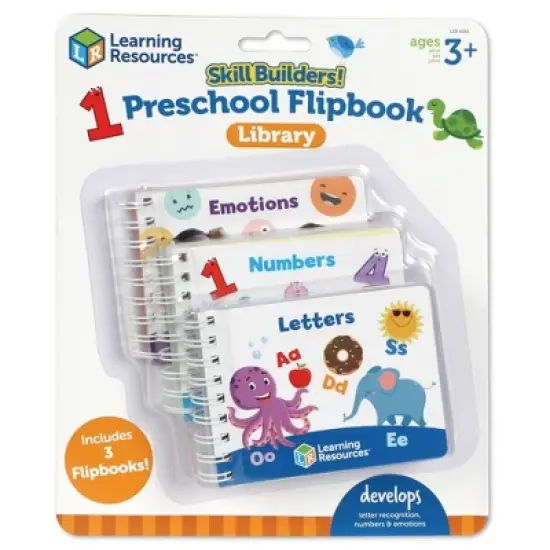 Learning Resources Skill Builders! Preschool Flipbook Library: Educational Teaching Aid for Toddlers, 3-Piece Set image {5}