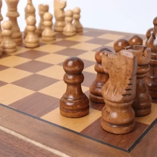 GSE 10" Magnetic Chess Set, Wooden Chess Board Game Set with Drawers, Classic Portable Travel Chess Set image {4}