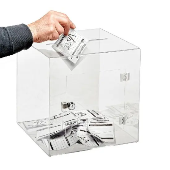 AdirOffice Locking Acrylic Ballot/Donation Box Clear (637-02-4) image {1}