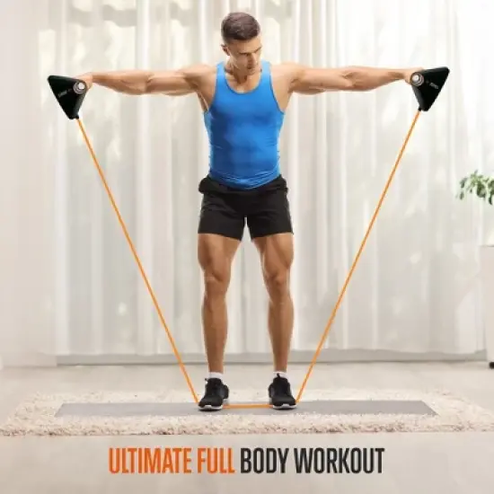 SQUATZ Multi-Function Push-Up Rack - Sturdy Handles with Elastic Resistance Bands - Ideal for Home Gym Workouts image {6}