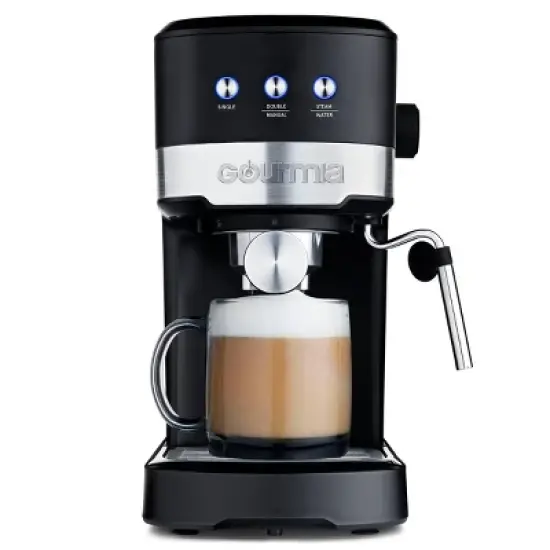 Gourmia 15 Bar Espresso Maker with Powerful Frothing Wand &ndash; Black: 1500W, 30oz Capacity, Electric, Hand Wash image {1}