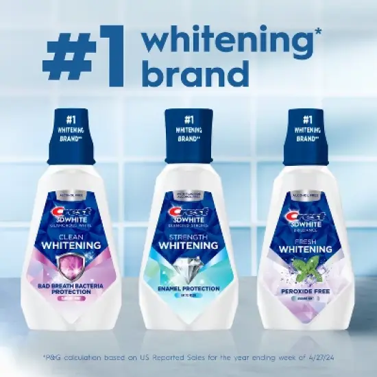 Crest 3D White Brilliance Alcohol Free Whitening Mouthwash, Clean Mint - 33.8 fl oz image {8}