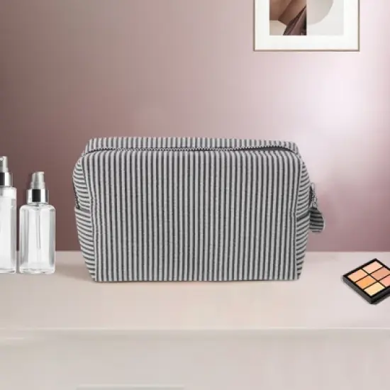 Unique Bargains Striped Pattern Makeup Bag for Travel 1 Pc image {4}