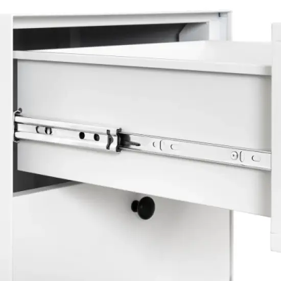 LIVAREEmlen Modern Night Stand Storage Cabinet for Living Room Bedroom, Steel Cabinet with 2 Drawers,Bedside Furniture, circular handle image {10}