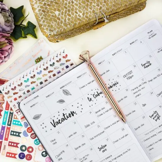 Undated Planner Premium Weekly 7"x10" Silver Black - Clever Fox image {5}