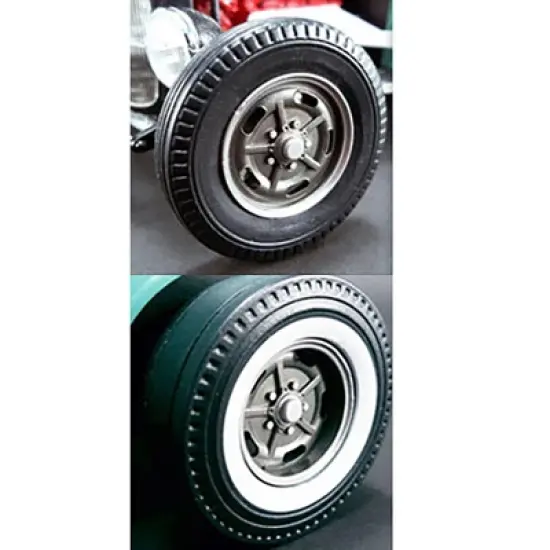 Wheels and Tires Set of 4 from 1932 Ford 5 Five Window Southern Speed and Marine KIdney Bean Hot Rod 1/18 by ACME image {1}