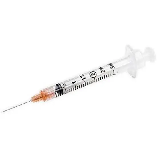 Exel 26100 Syringe & Needle, Luer Lock, 3cc, Low Dead Space Plunger, 25G x 5/8 in. (Bag of 20) image {3}