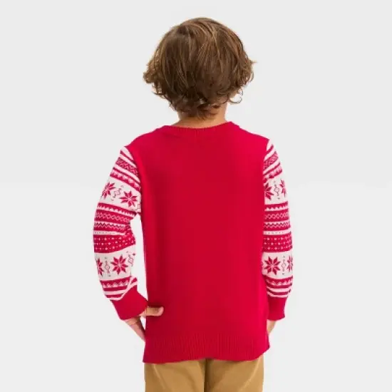 Toddler Boys' The Grinch Knitted Pullover Sweater - Red image {1}