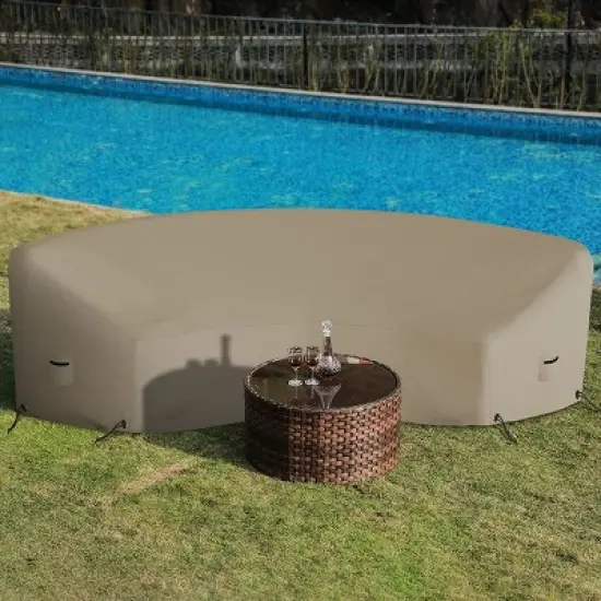 Covers&All Curved Outdoor Couch Cover, 1000D Waterproof, UV-Resistant Patio Furniture Cover image {5}