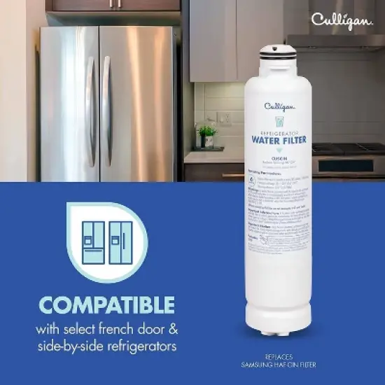 Culligan CUSCIN Replacement Samsung (HAF-CIN) Refrigerator Water Filter: Filters Odors, Lead, Chlorine, VOCs, Microplastics image {4}