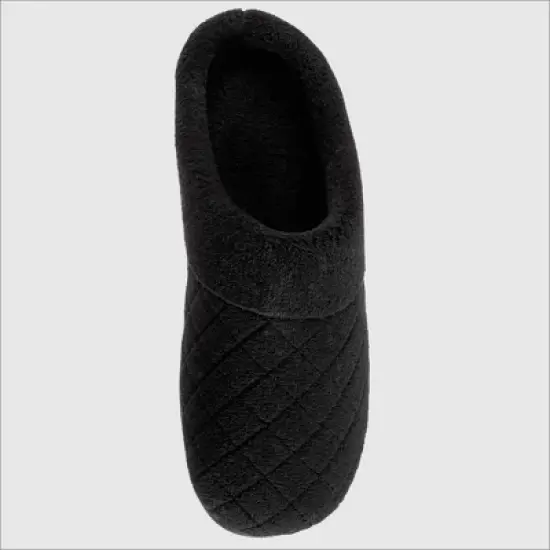 Isotoner Women's Diamond Quilted Microterry Hoodback Slippers - Black image {2}