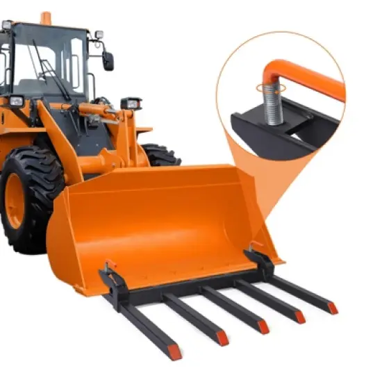 48" Clamp On Debris Forks to Bucket, 5 Fork Tines Clamp-On Pallet Attachments with 2500 Lbs Capacity Fit for Tractor Bucket, Skid Steer Loader image {6}