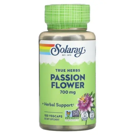 Solaray True Herbs, Passion Flower, 100 VegCaps (350 mg per Capsule) image {4}
