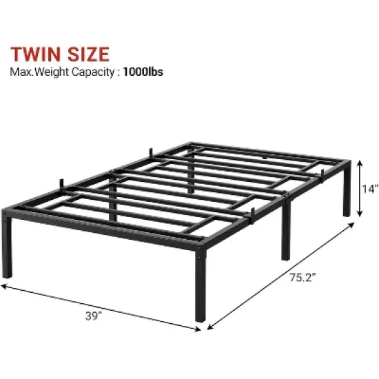 Garvee Metal Platform Bed Frame with Storage, Steel Slat Support, No Box Spring Needed, Easy Assembly Mattress Foundation image {6}