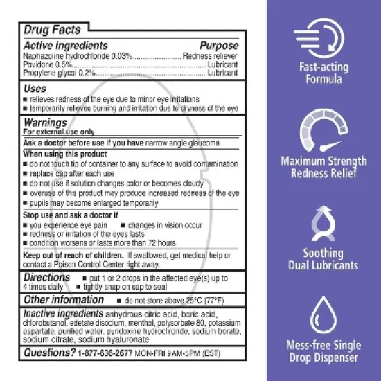 Rohto Optic Glow Redness Reliever, Whitening, Lubricant Eye Drops - 0.4 fl oz image {7}