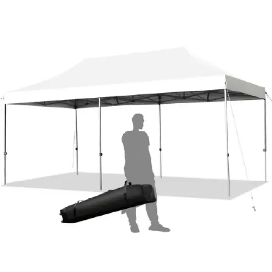 Costway 10'x20' Pop up Canopy Tent Folding Heavy Duty Sun Shelter Adjustable W/Bag image {12}