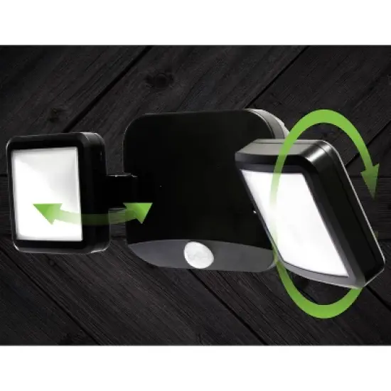 Energizer 600 Lumens Outdoor LED Motion Sensing Dual Head Security Outdoor Wall Light Black image {4}