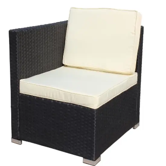 FIONECA 5-Piece Outdoor Patio Furniture Set, PE Rattan Wicker Sofa Set with Beige Cushions & Coffee Table for Garden/Backyard image {11}