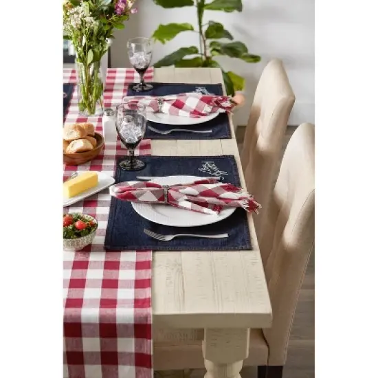 Design Imports Bon Appetit Denim Embroidered Placemat Set/4 image {7}