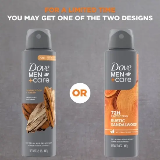 Dove Men+Care Soothing Sandalwood + Orange Plant Based Antiperspirant & Deodorant Dry Spray - 3.8oz image {4}