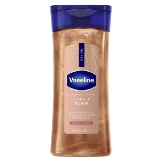 Vaseline Glazed & Glisten Vanilla Cocoa Shimmering Gel Body Oil - Sunlit Glow - 6.8 fl oz image {7}