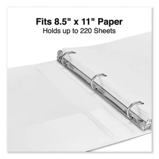 Universal Slant D-Ring View Binder, 3 Rings, 1" Capacity, 11 x 8.5, White, 12/Carton image {5}