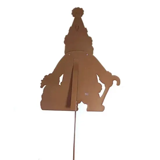 Christmas Santa Gnome.  -  One Yard Decoration 43 Inches -  Candy Cane Gift Bag  -  C22059  -  Metal  -  Red image {2}