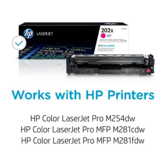 HP 202X High Yield Magenta Original LaserJet Toner Cartridge, ~2,500 pages, image {2}