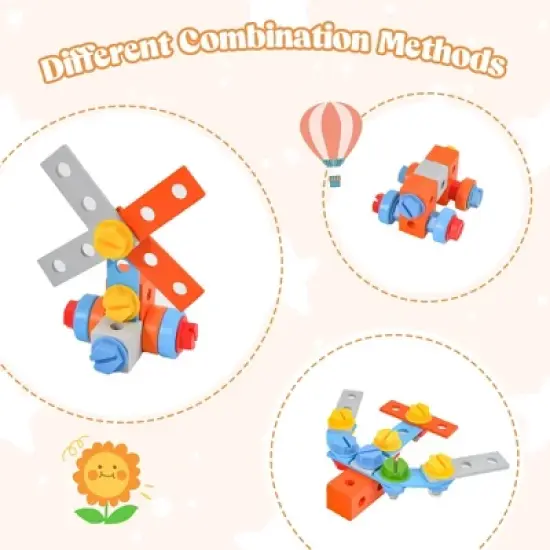 Costway Kids Tool Bench, Pretend Play Workbench with Tools Set & Realistic Accessories image {6}