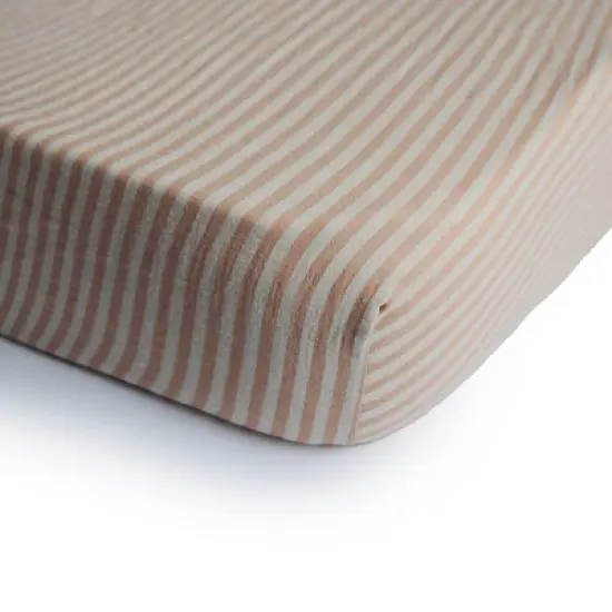 Mushie Extra Soft Muslin Crib Fitted Sheet image {9}