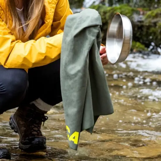 Pelican Outdoor - Multi-Use Towel with Carry Case - Ultra Absorbent Microfiber - Olive Drab image {2}