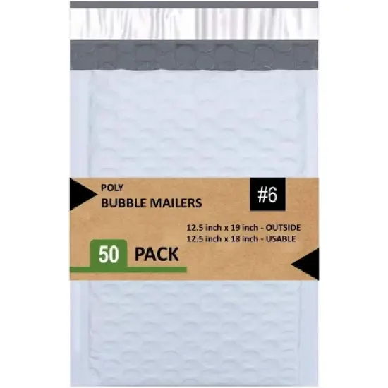 Link Size #6 12.5"x19" Poly Bubble Mailer Self-Sealing Waterproof Shipping Envelopes Pack Of 10/25/50 image {8}