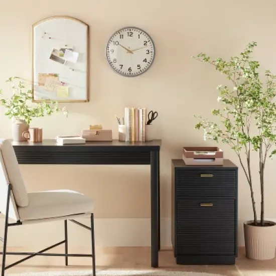 Arched 16"x24" Fabric Bulletin Board Brass - Hearth & Hand&trade; with Magnolia image {1}