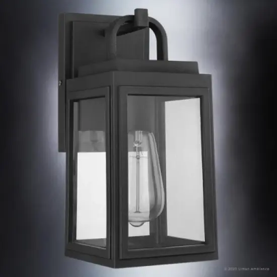 Urban Ambiance Luxury Modern Outdoor Wall Light,  11.875"H x 5.5"W,  Midnight Black Finish, UHP1242 image {2}
