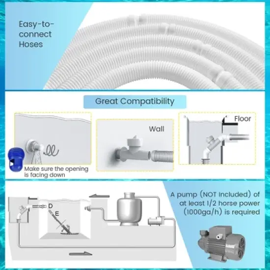 Costway Upgraded Automatic Pool Cleaner Swimming Pool Vacuum Sweeper with10 Extension Hose image {4}