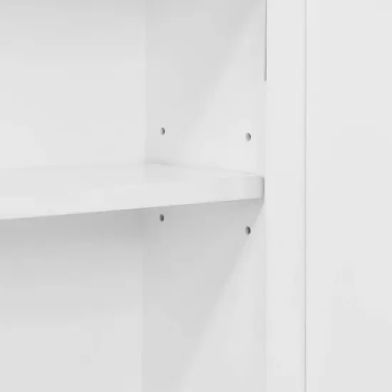 Dover Wall Mounted Bathroom Storage Cabinet with Two Doors and Towel Rod White - Alaterre Furniture image {6}