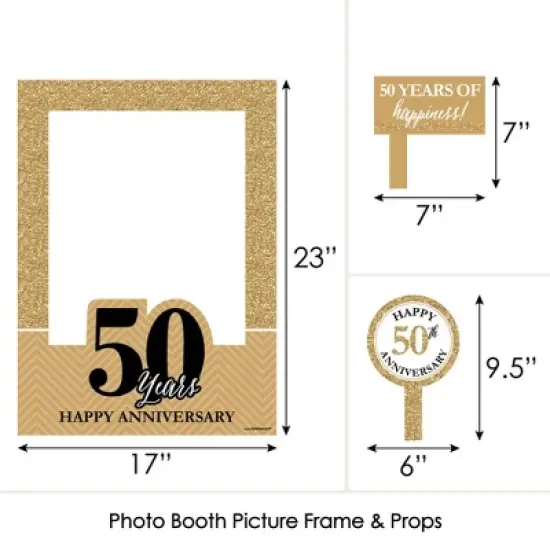 Big Dot of Happiness We Still Do - 50th Wedding Anniversary Selfie Photo Booth Picture Frame & Props - Printed on Sturdy Material image {3}