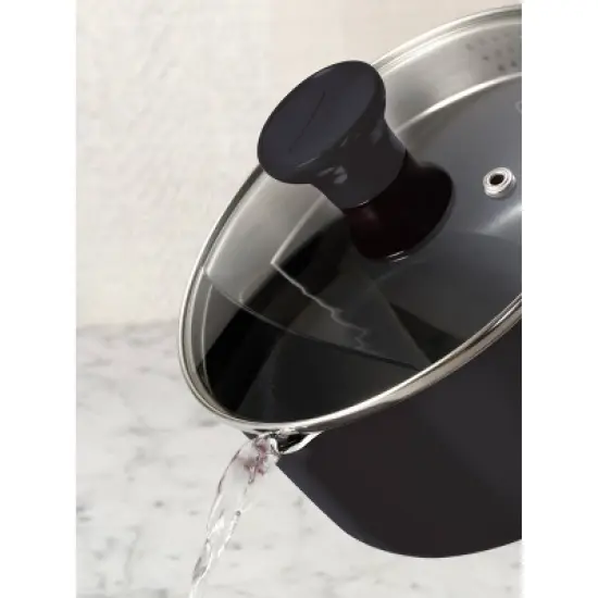 T-fal Simply Cook Nonstick Dishwasher Safe Cookware, 3qt Saucepan with Lid, Black image {2}