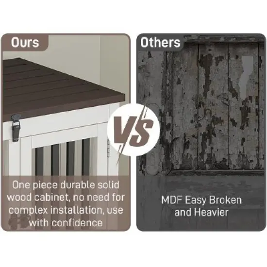 33-Inch Dog Kennel Portable Solid Wood Dog Cage image {11}