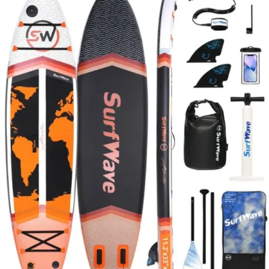 DSVIMOY 11' Stand Up Paddle Board with Accessories, Orange & Black, 132"*33"*6" image {5}