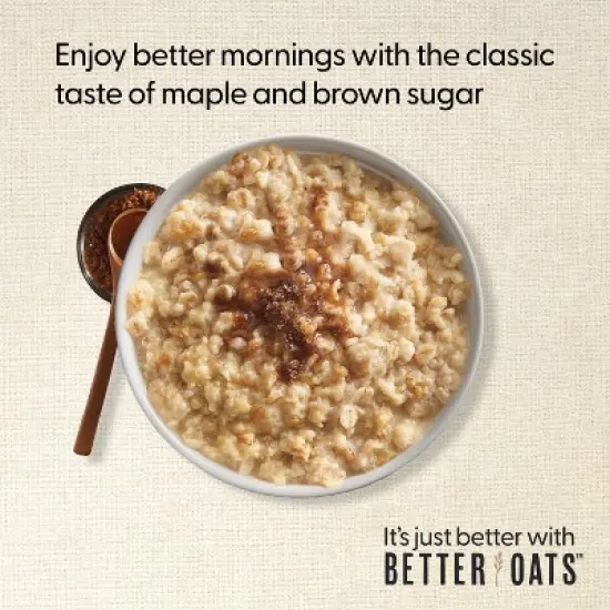 Better Oats 100 Calories Maple & Brown Sugar Whole Grain Instant Oatmeal with Flax - 10ct image {4}