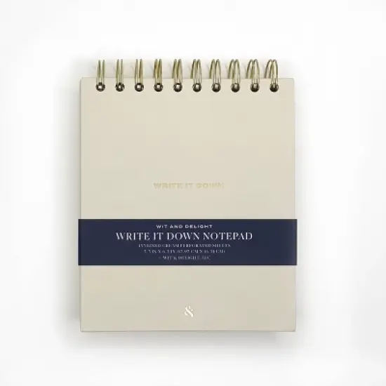 Desktop Ruled 1 Subject Spiral Notepad Write It Down Cream - Wit & Delight: Hard Cover, Lined Paper, 135 Pages, 5.5x6.5" image {1}