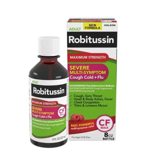 Robitussin Maximum Strength Multi-Symptom Cold Relief Liquid - Dextromethorphan - 8 fl oz image {10}