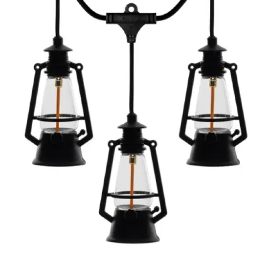 Novelty Lights 10 Light LED Flicker Flame Oil Lamp String Set 20ft - Black Wire image {4}